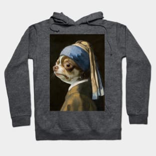 The Chihuahua with a Pearl Earring - Print / Home Decor / Wall Art / Poster / Gift / Birthday / Chihuahua Lover Gift / Animal print Hoodie